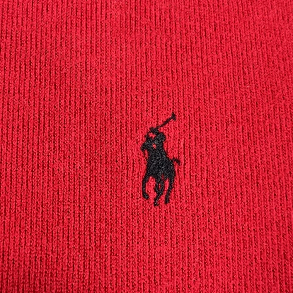 Polo Ralph Lauren Sweatshirt Mens Large Red Long Sleeve 1/4 Zip Pullover